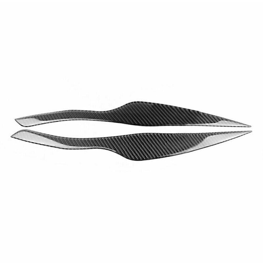 Carbon Fiber Headlight Eyebrow Eyelid Cover Trims Fit 2005-2012 for BMW E90 E91