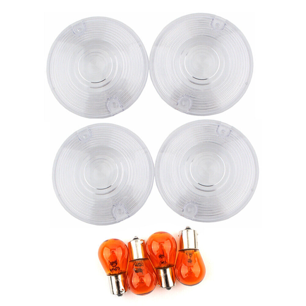 Front Rear Turn Signal Clear Lens Cover for Harley Davidson Glide Light Blinker Q