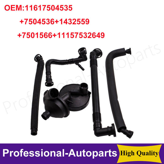 5-Piece Crankcase Ventilation Valve Breathing Hose for BMW E46 320i 323i 325i 328i 330i X3
