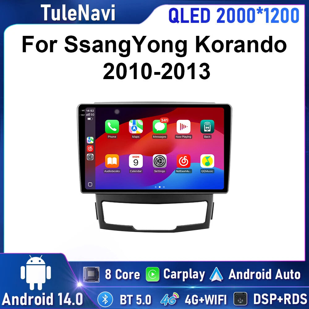 for SsangYong Korando 3 Actyon 2 2010-2013 Android CarPlay Car Radio GPS Player