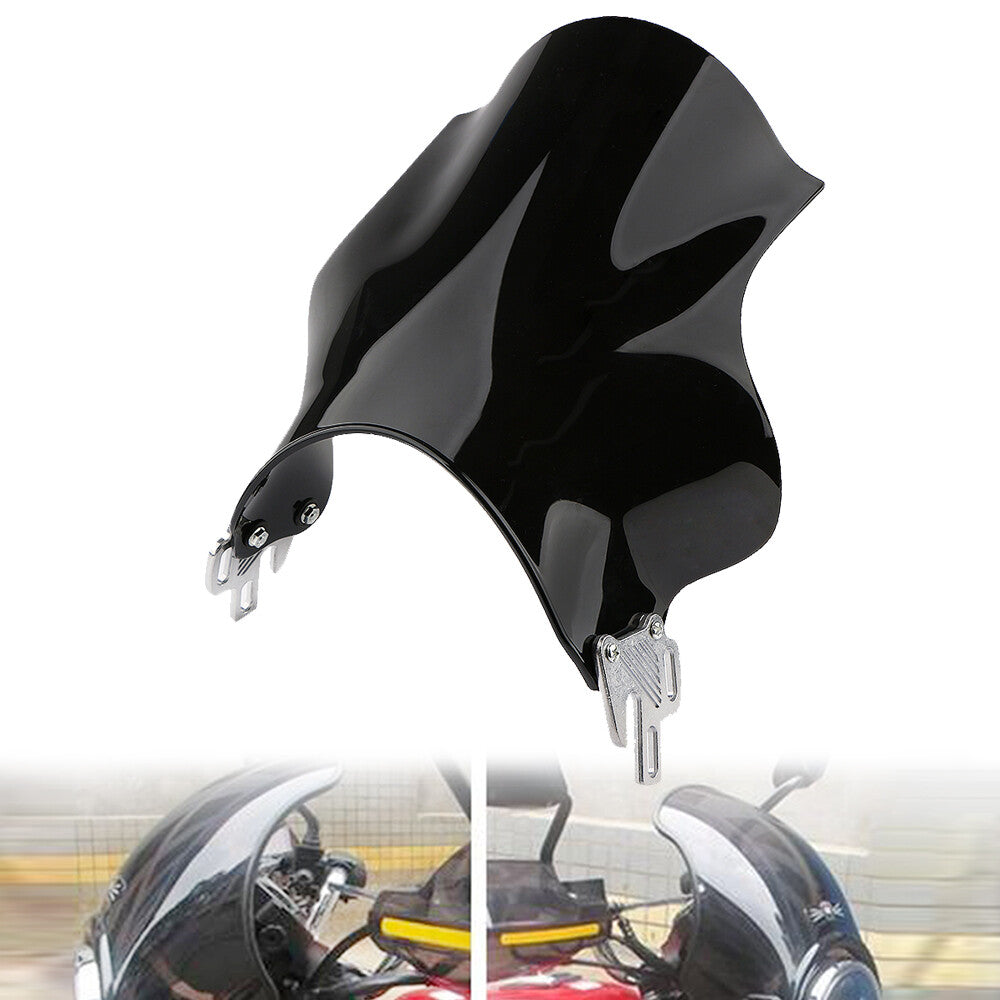 Motorcycle windshields are universal and compatible with for Honda , for Yamaha , for Kawasaki , and for Suzuki ABS.