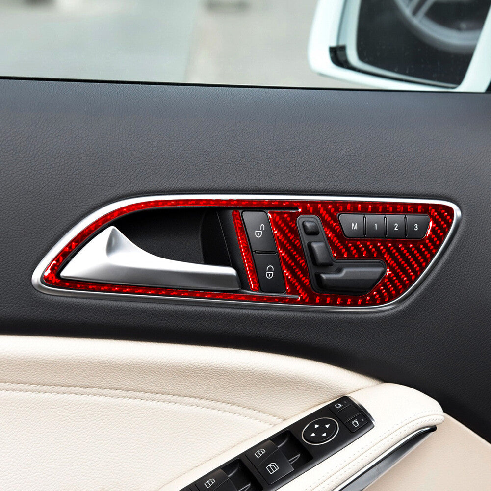 2Pcs Red Carbon Fiber Automatic Shift Frame Cover Trim For Ranger 2019-2022 v