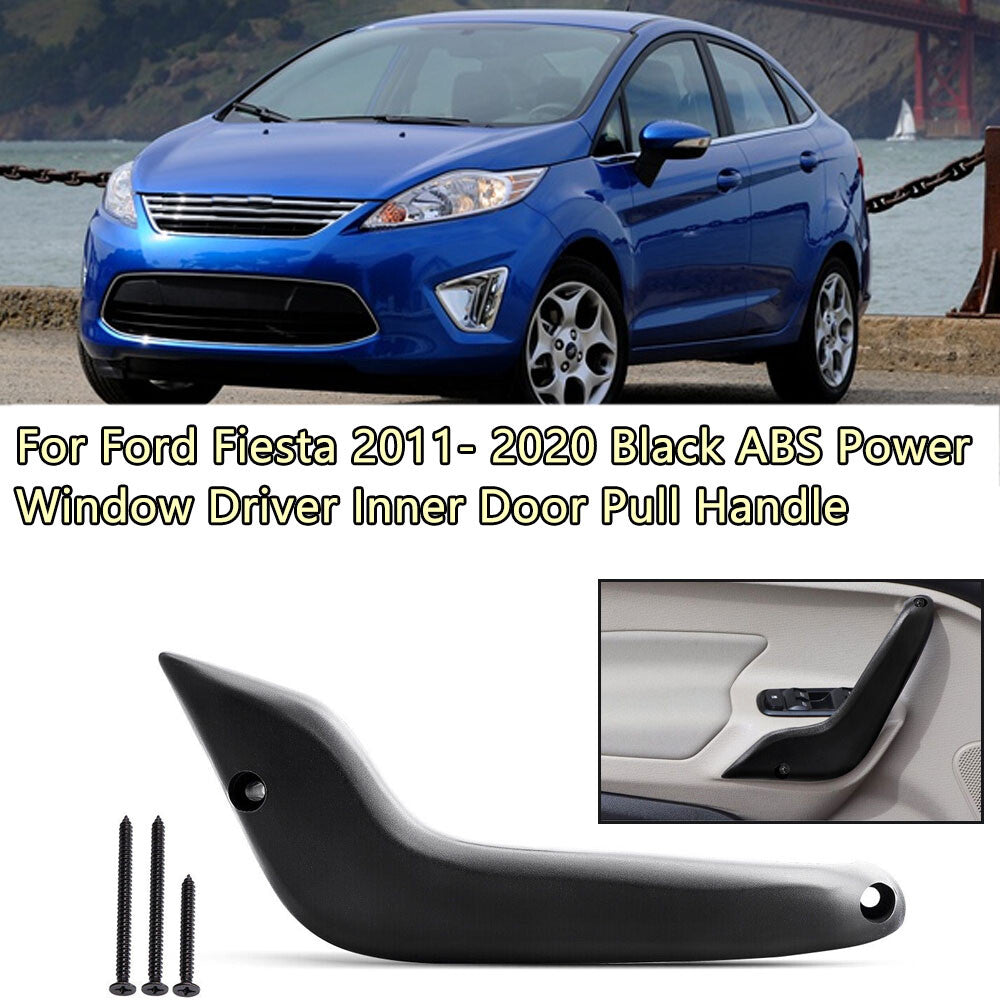 Black ABS Power Window Driver Inner Door Pull Handle For 2011- 2020 Fiesta v