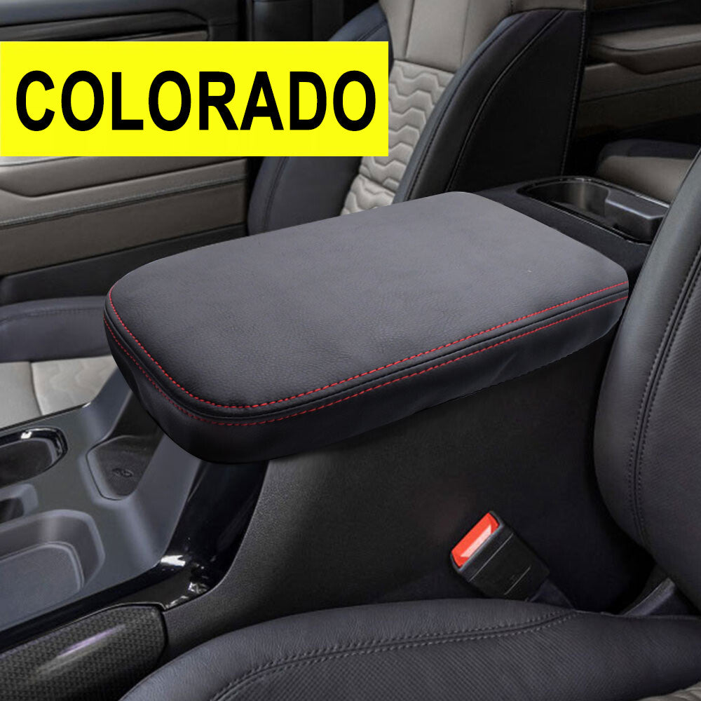 Leather center console cover and armrest cover for 2015-2022 Colorado cab pickup trucks. n