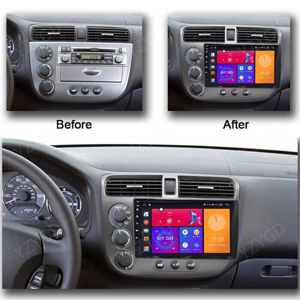 9INCH Carplay for Honda for Civic 2000-2005 Car Stereo Radio GPS Navi Android 14 SWC