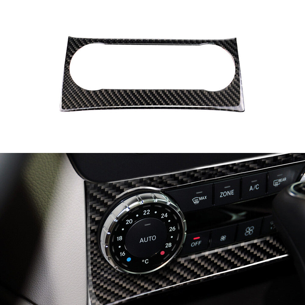 2Pcs Carbon Fiber Climate Control Panel Cover Trim For Sonic 2012-2016 v