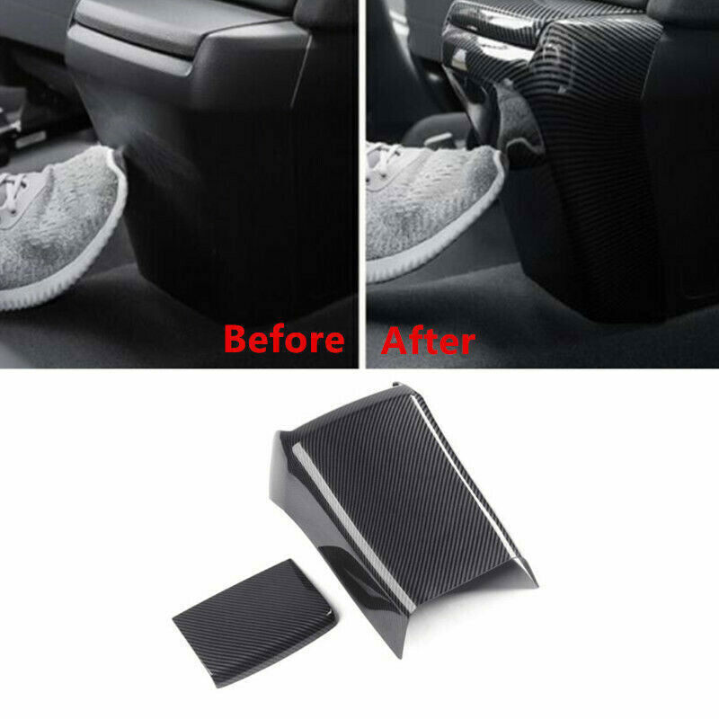 2X Carbon Fiber Interi Armrest Box Anti Kick Cover Trim for Honda for Civic 16-2021