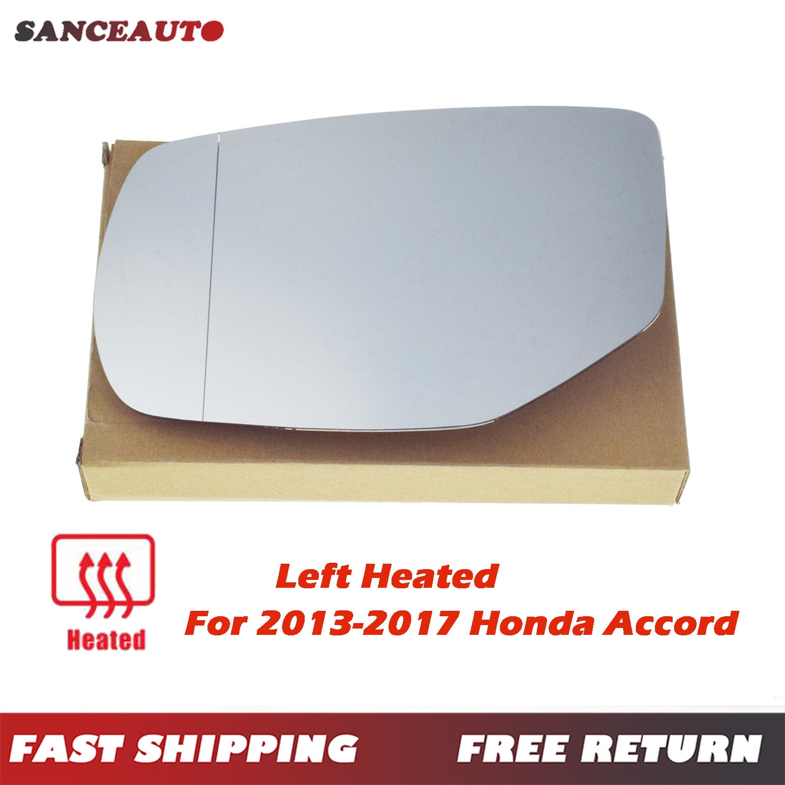 Left drive mirror with heated support plate, suitable for Honda Accord 2013 - 2017 (New) n