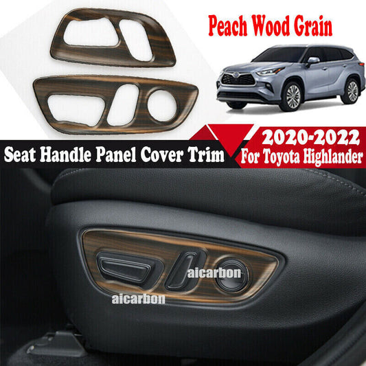 Wood Grain Interior for Seat Handle Panel Cover Trim for Toyota Highlander 2020-2022