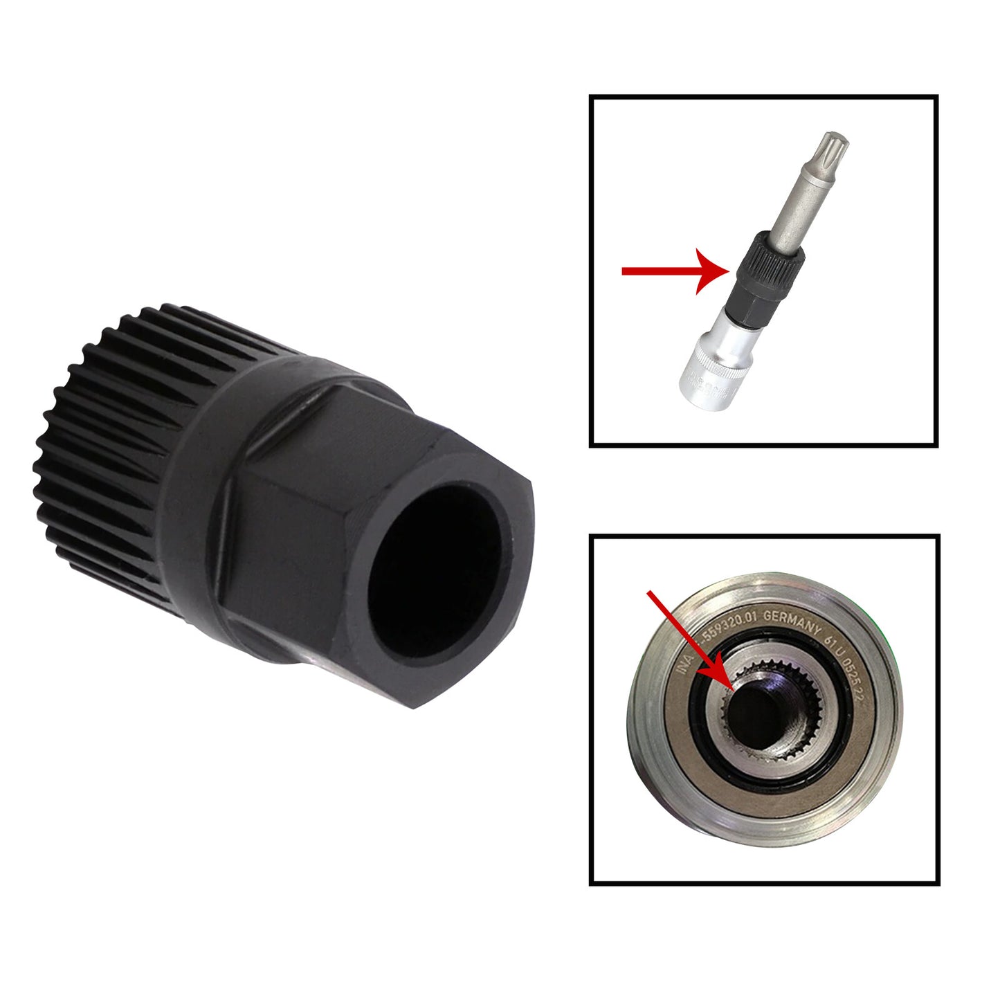1PC 33 Teeth Alternator Clutch Wheel Pulley Removal Tool for Audi  for ford  for VW Q