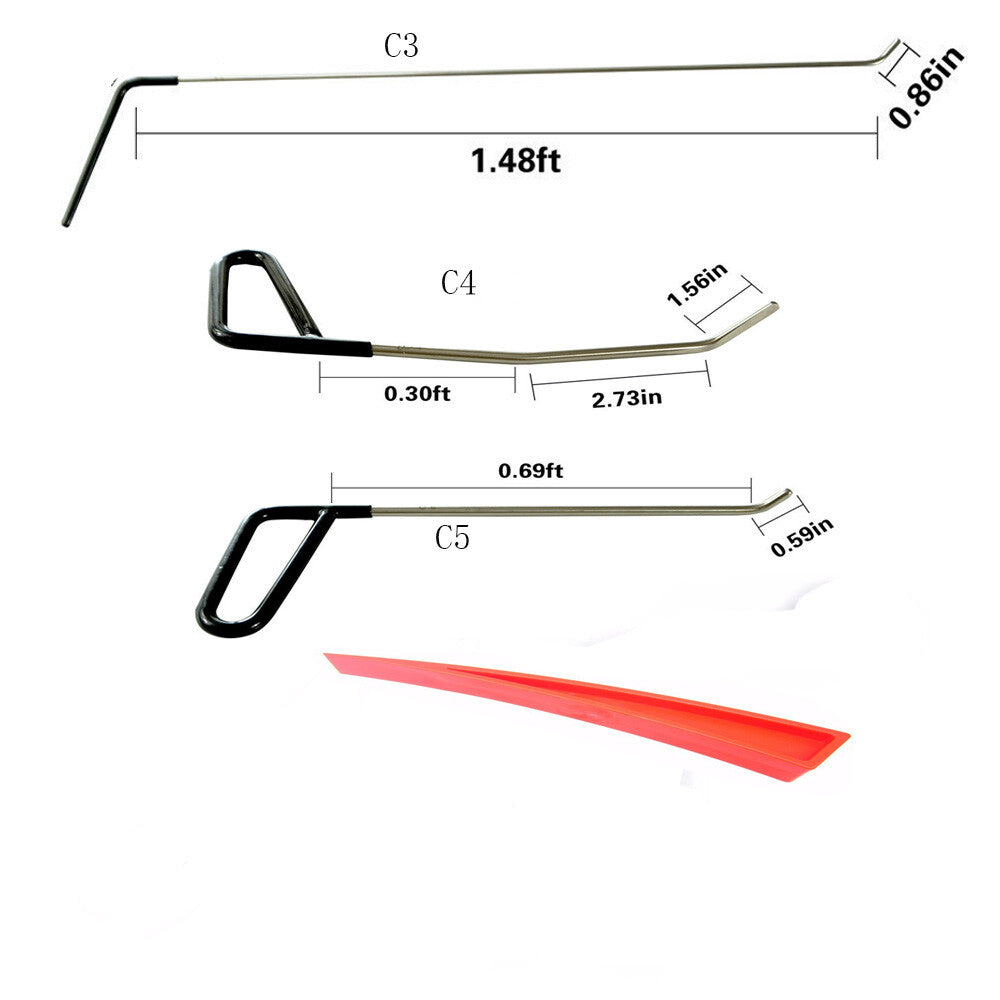 Used Door Bar Dent Tool Used Stainless Steel Rod PDR Tools Paintless Tools v