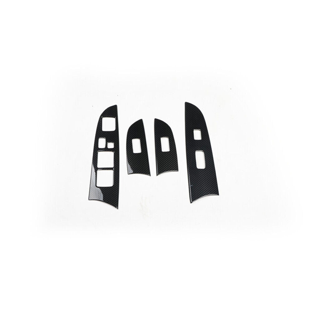 Glass Window Lifting Lock Panel Trim 4PCS for Lexus IS 06-11 Black Carbon Fiber