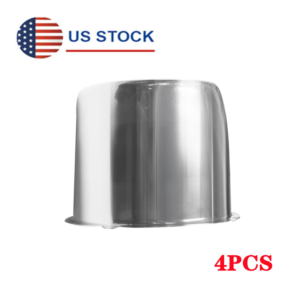 4Pcs/Set Steel Short Chrome Center Caps For 4.25 Center Bore Trailer Wheel Rims Q