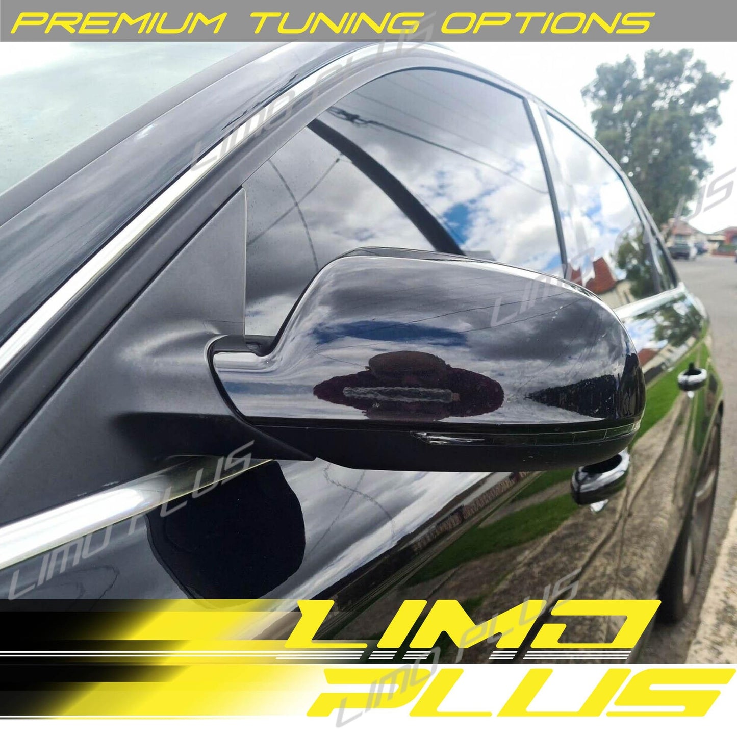 Gloss Black Rearview Mirror Cover w/o Lane Assist for for Audi A4 B85 A5 S5 RS4 RS5 v