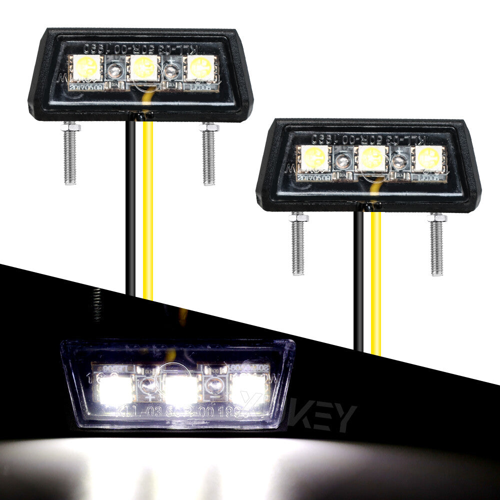 2X for MINI 3 LED LICENSE NUMBER PLATE LIGHT LAMP MOTORCYCLE MOTORBIKE 12V WHITE NEW