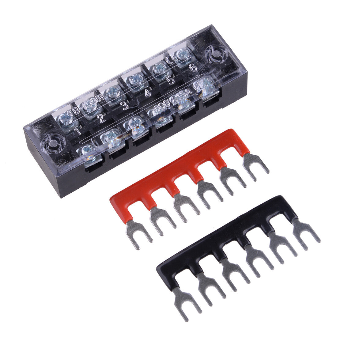 5Set Bus Bar Power Distribution Block 12 Positions Terminal Bus Bar 600V 15A v