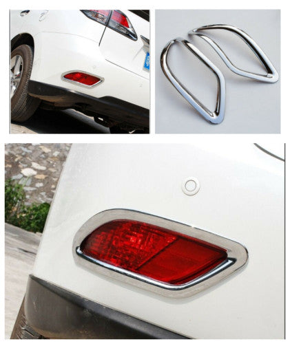 for Lexus RX350 450h 2009-15 Chrome Rear Bumper Fog Light Frame Cover Trim 2PCS