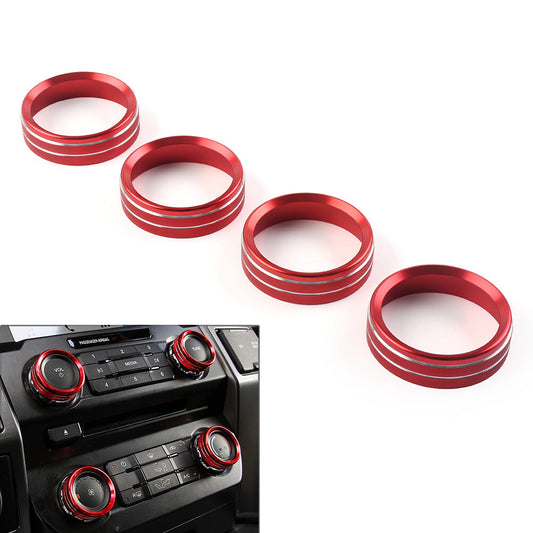 Air Conditioner Switch CD Button Ring Knob Trim  for ford  F150 XLT 2015-2020 Red