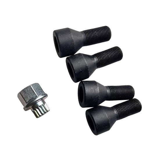 New Wheel Lock Locks Bolt Kit M14x1.25 Fit for BMW E70 F01 F02 F06 F10 F12 Black Q