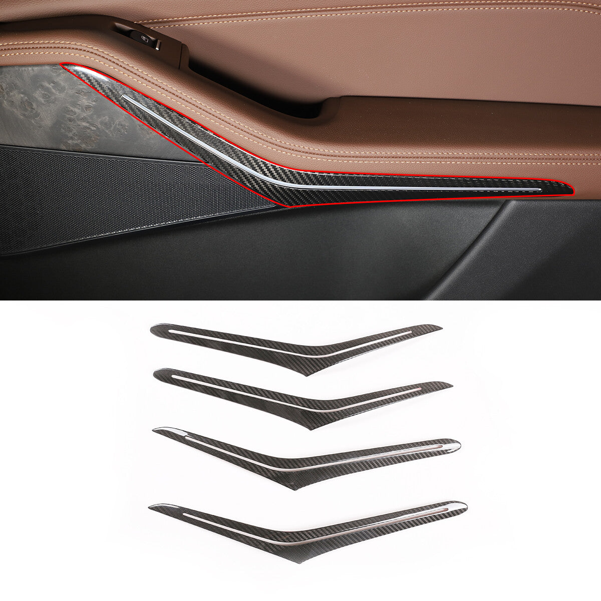 carbon fiber interior door handle panel covers suitable for X5, X7, G05, G07 (2019-22) n