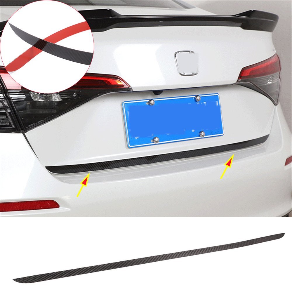 Soft Carbon Fiber Rear Door Trunk Lid Tailgate Trim for Honda for Civic 11th 2022-23