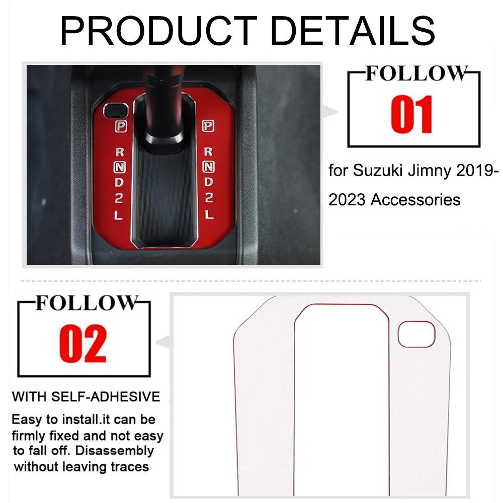 Central Gear Shift Panel Decoration Cover Trim for Suzuki for Jimny 2019-2023 Red