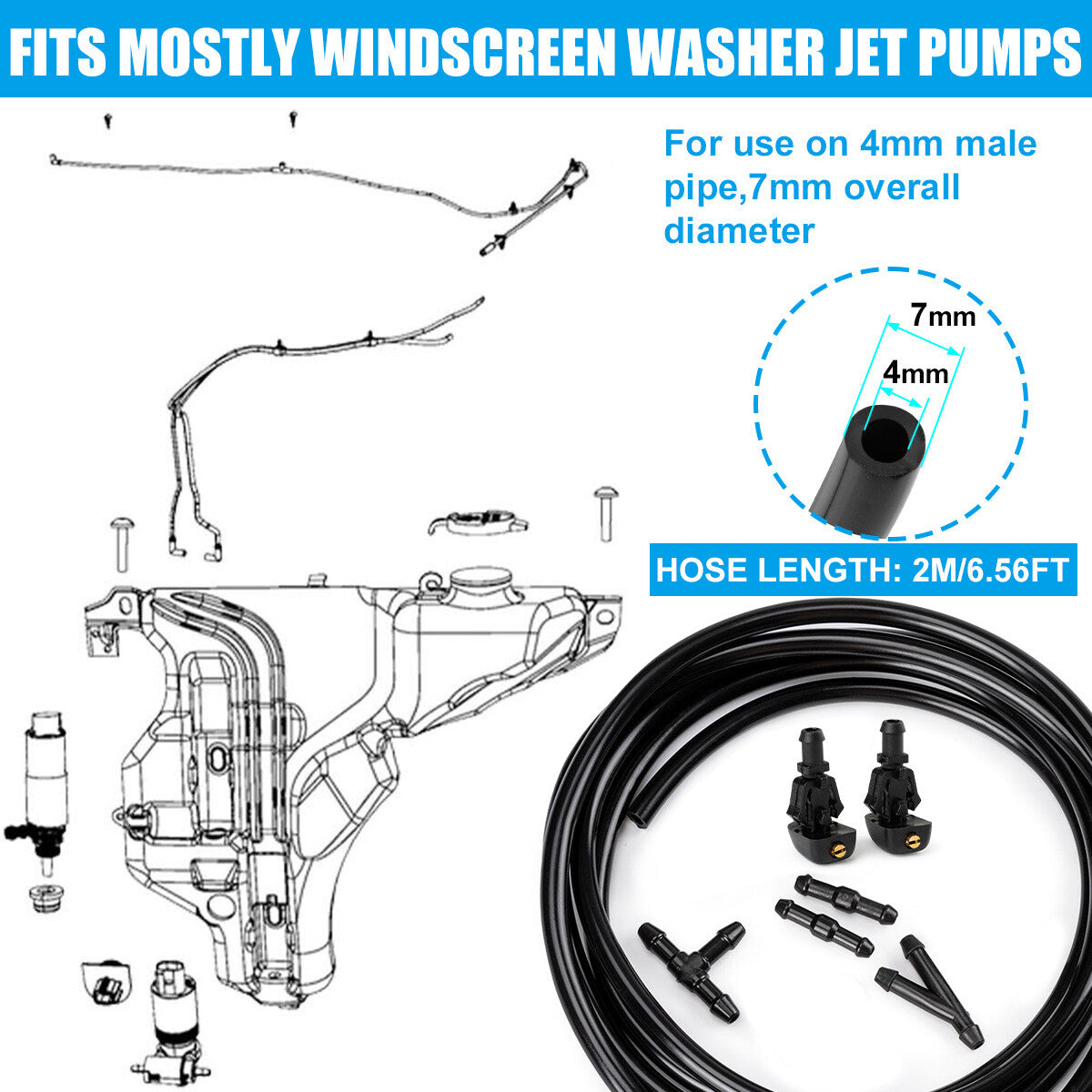 2x Windshield Wiper Washer Fluid Jet Nozzle  for ford  F-150 2004-2014 3W7Z17603AA Q