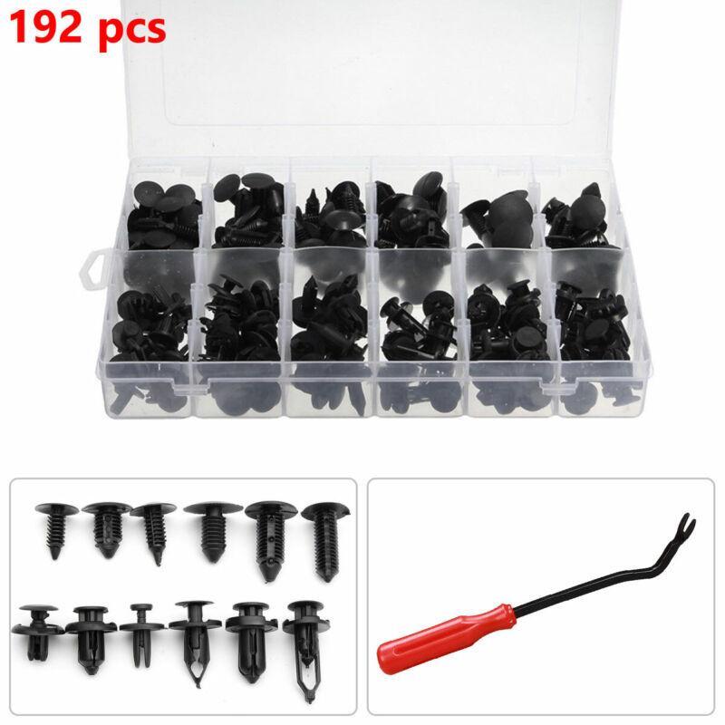 Car body panel retainer marketing kit with rivets, decorative clips, and a robust design. n