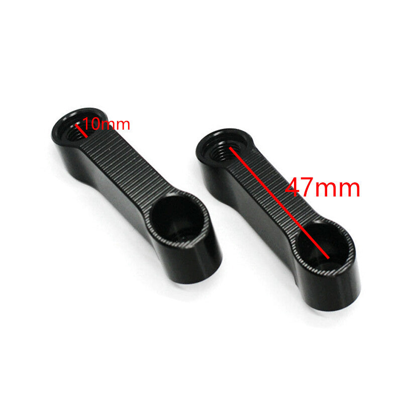 A pair of motorcycle/bicycle mirror mount megaphone extender adapters, 8mm/10mm left + right - n
