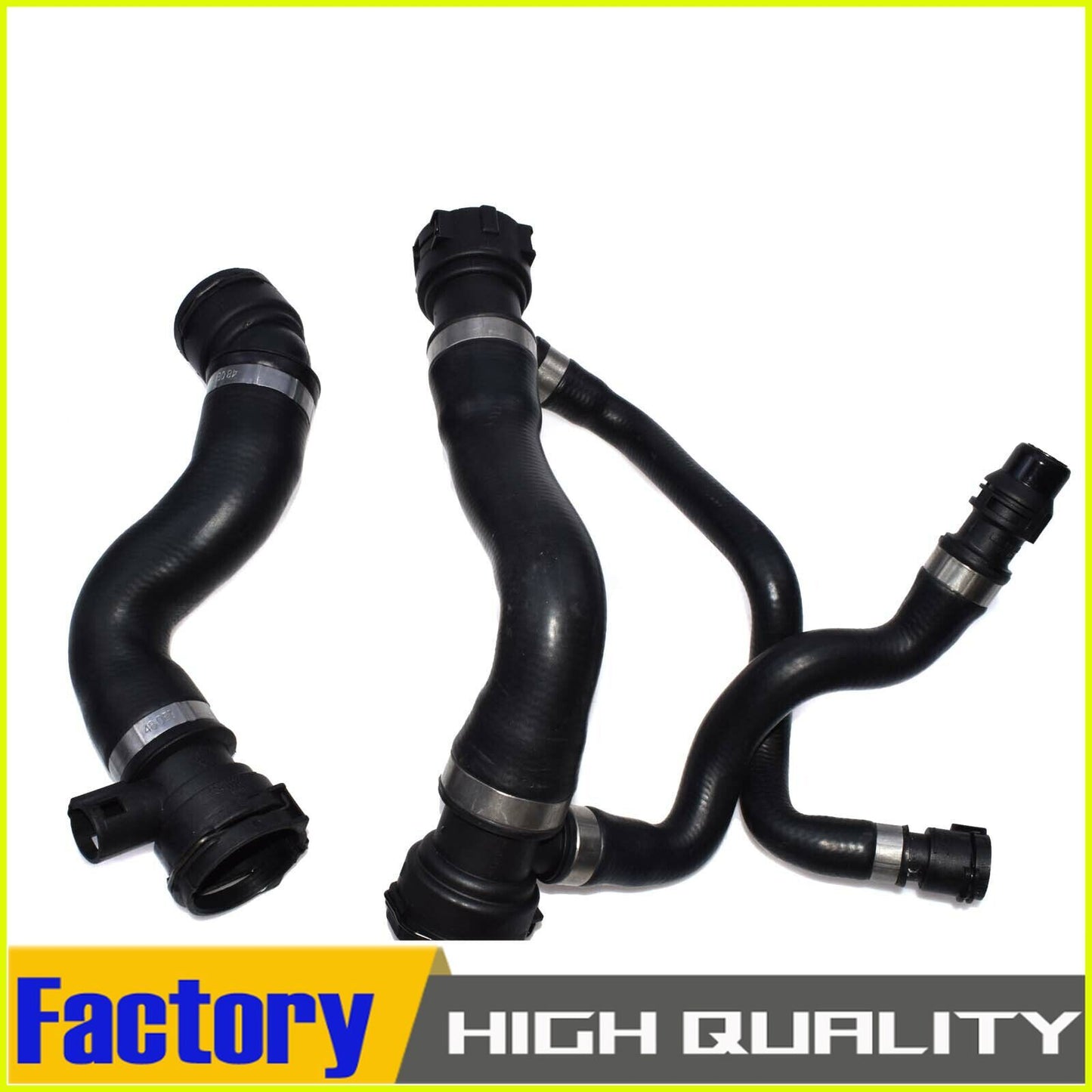 A pair of upper + lower radiator coolant hoses suitable for E60, E61, 525i, 525xi, 528i- n