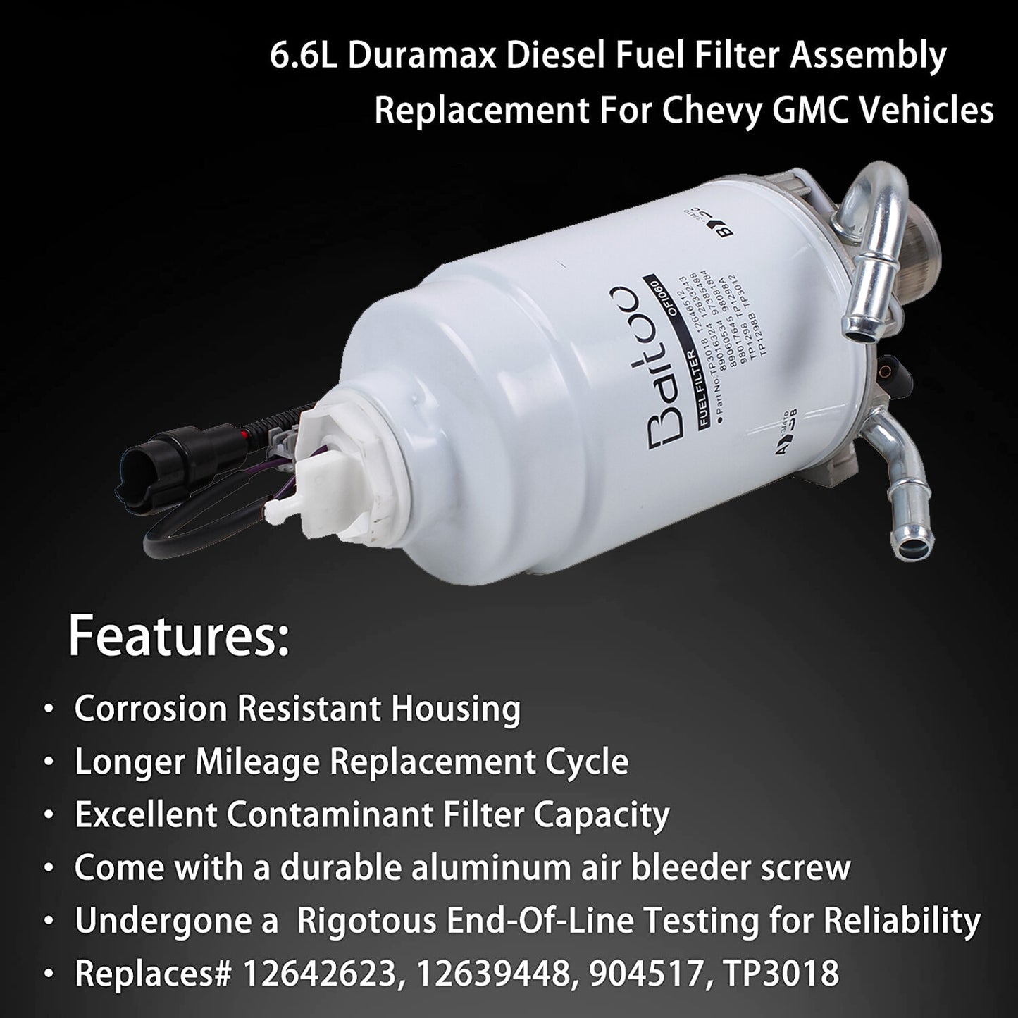 Fuel Filter Housing Fit For GM Duramax 6.6L 2004-2013 Silverado 2500 HD 12642623 Q
