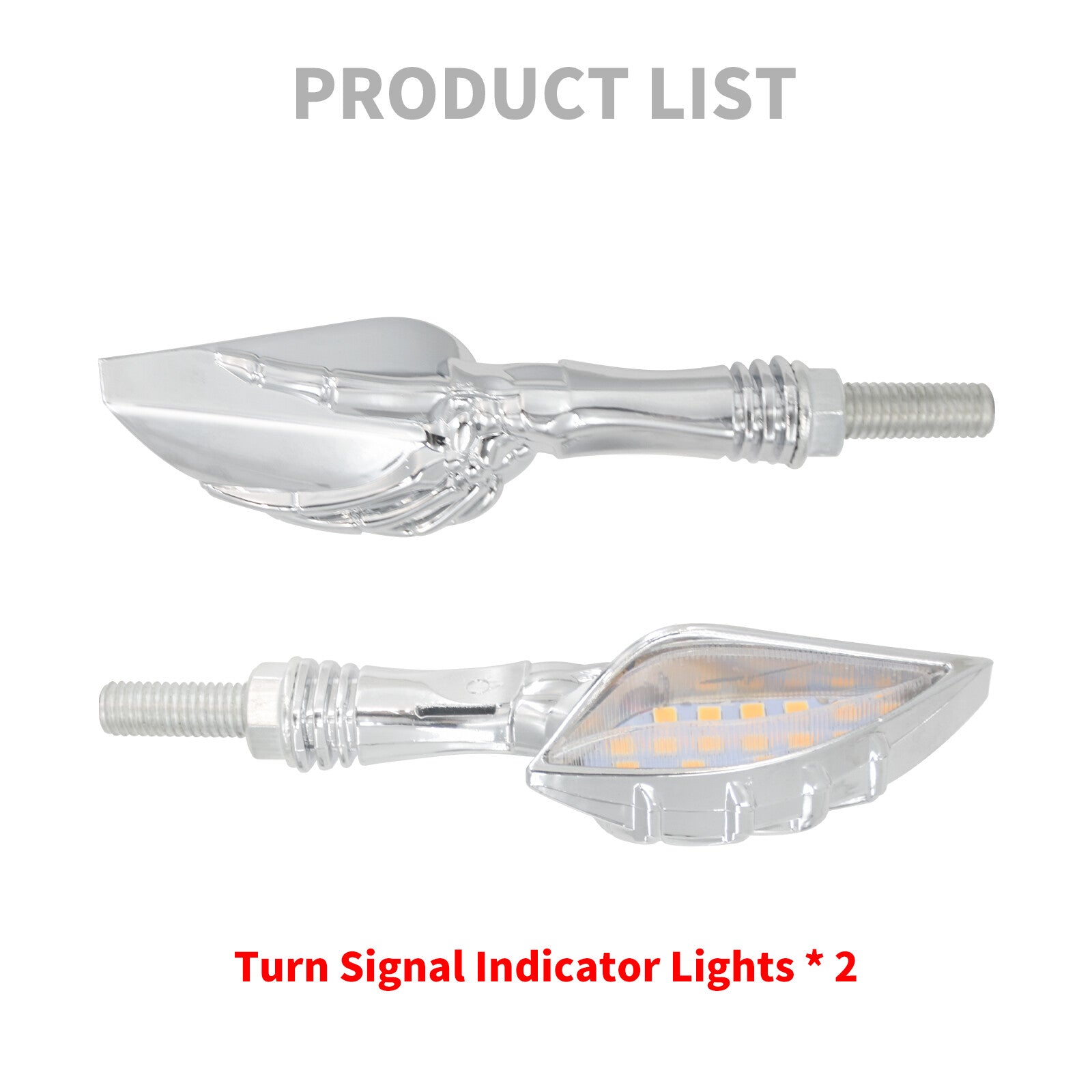 2x Chrome for Mini Skull Amber Yellow Turn Signal Light For Universal 8mm Motorcycle Q