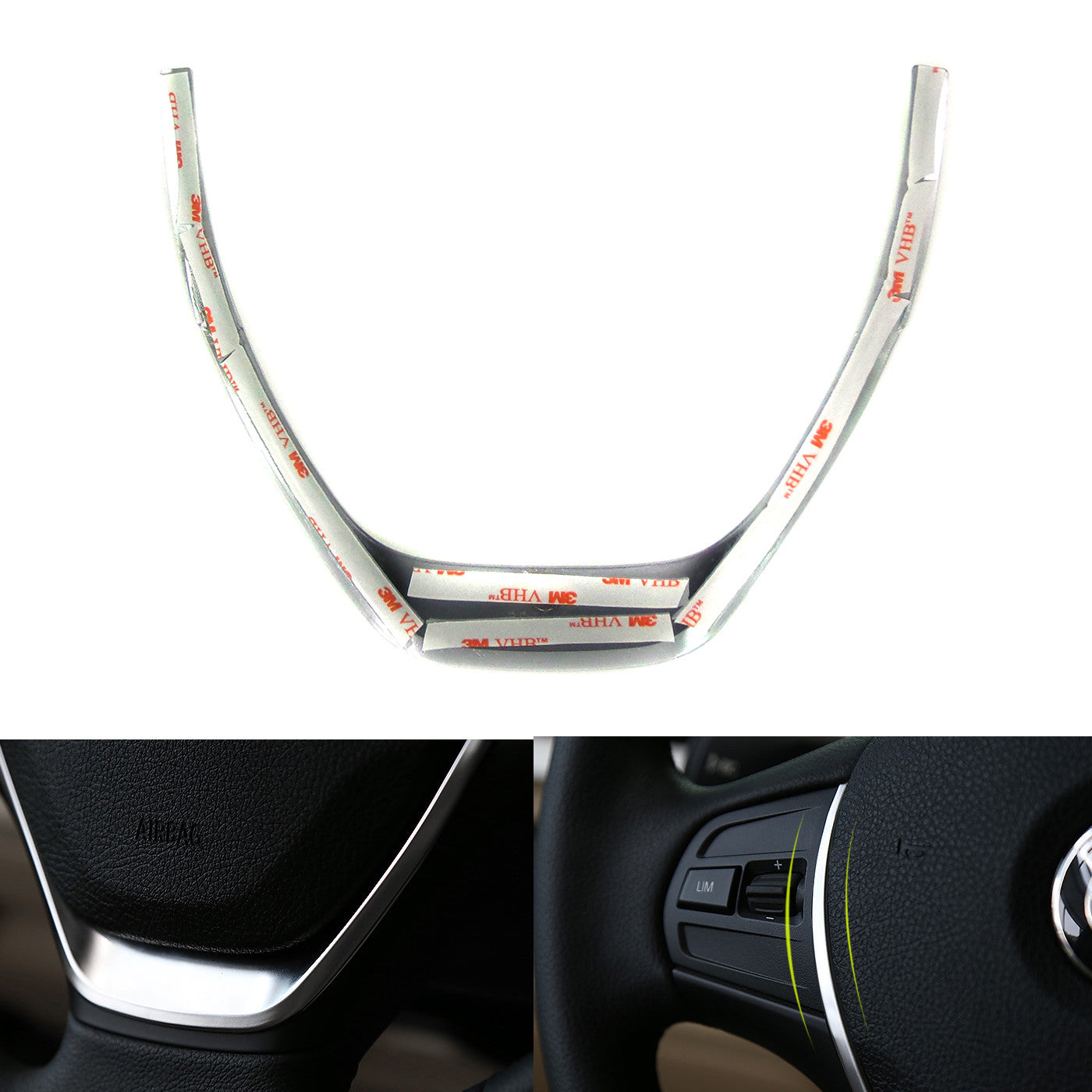 for BMW 3 Series X3 Series ABS Chrome Interior Steering Wheel ADD-ON Trim Refit