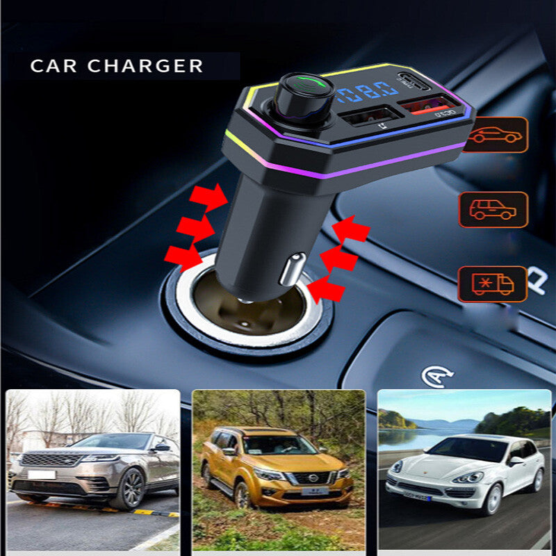 Type-C QC3.0 USB Charger Bluetooth 5.0 Auto FM Transmitter MP3 Radio Adapter Set v