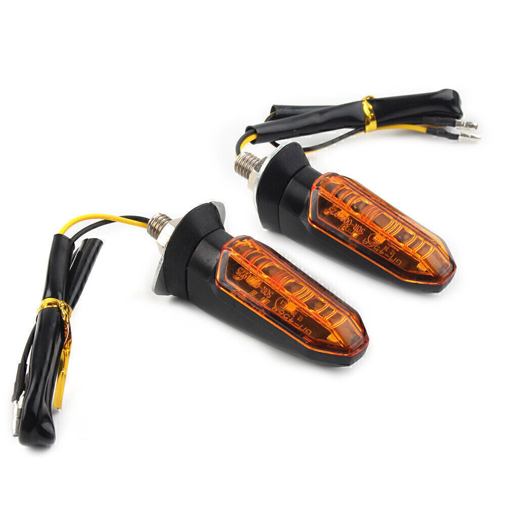 2X Universal Motorcycle LED Turn Signal Indicator Amber Blinker Light Dirt Bike Q