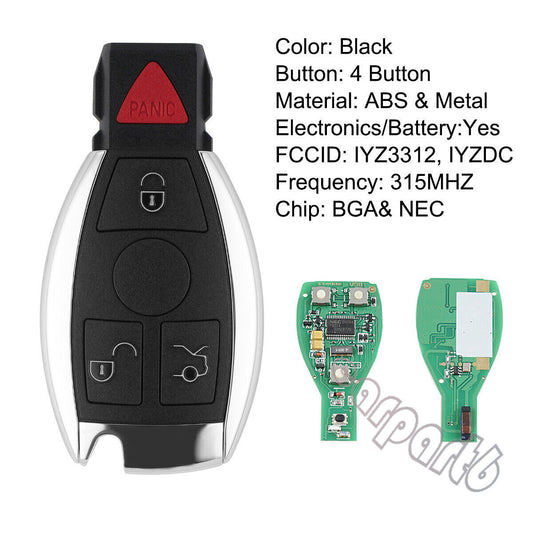 Replacement Keyless Entry Remote Car Key Fob Control for Mercedes Benz IYZDC Q
