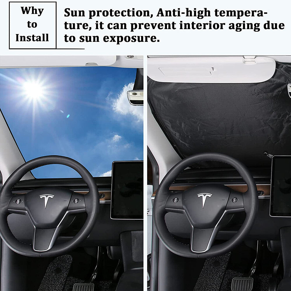 Custom-made windshield sunshade for 2017-2023 Model 3 Y vehicles. n