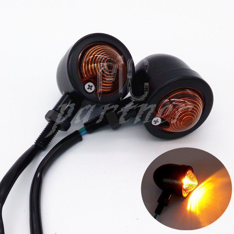 2X Black Bullet Heavy Motorcycle Turn Signals Bulb Indicators Blinkers Lights Q