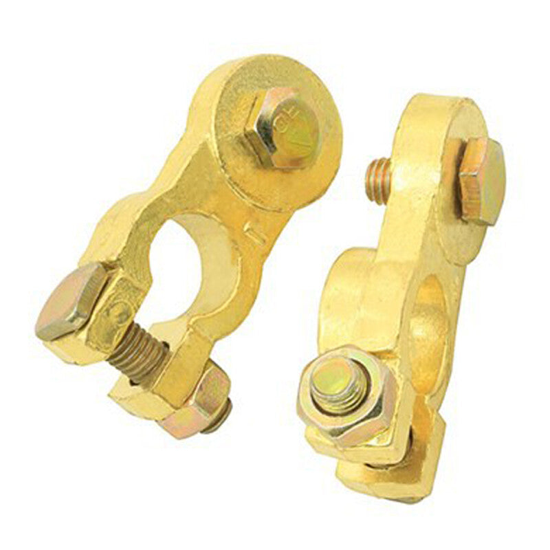 1Pair Heavy Duty Truck Battery Top Post Cable Terminal Cable Head Pure Brass v