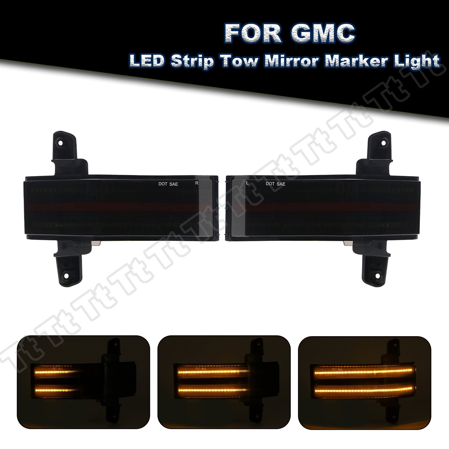 Sequential Smoked LED Side Mirror Signal Lights for 14-19 for Silverado for Sierra - v