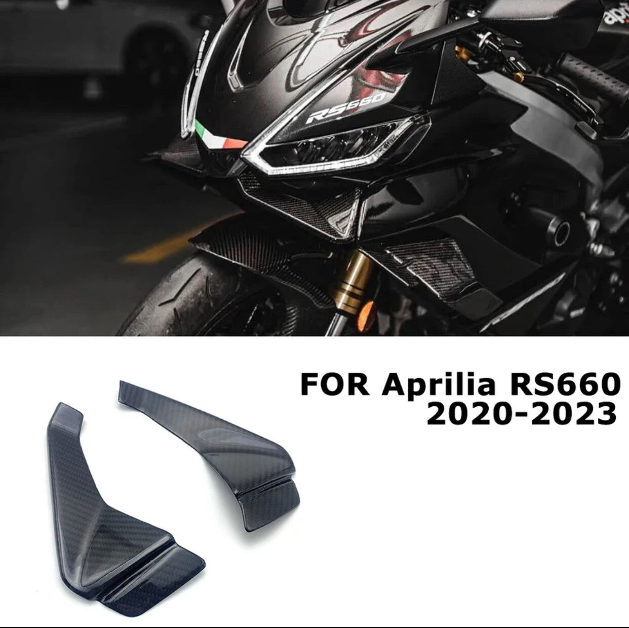 For RS660 Front Lip Wind Wing Cover Cone Fairing 100% Full Carbon Fiber