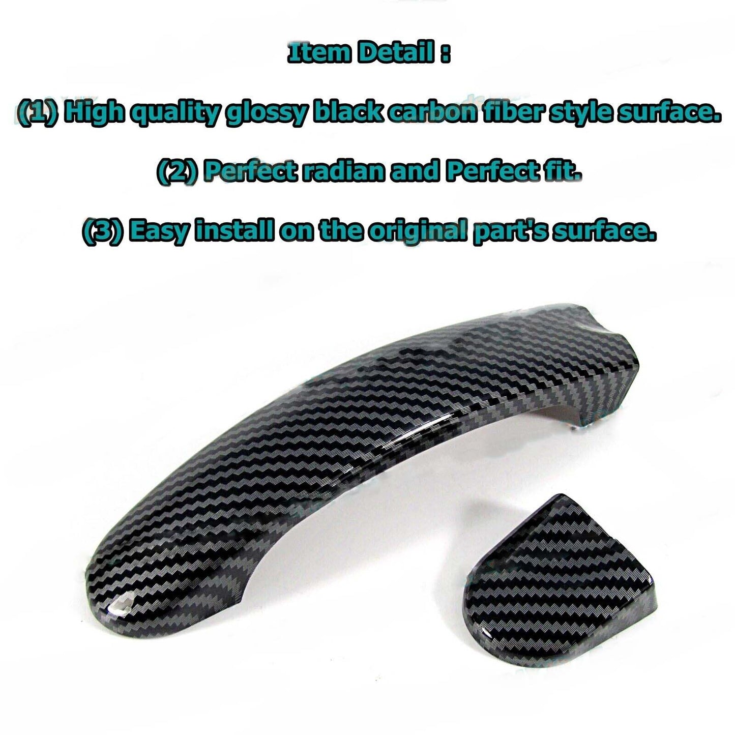 Glossy Carbon Fiber Cover Trim For 2005-2010 for VW for Jetta MK5 Sedan Side Door Handle