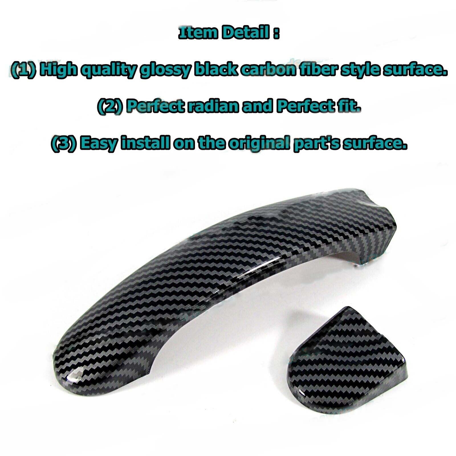 Glossy Carbon Fiber Cover Trim For 2005-2010 for VW for Jetta MK5 Sedan Side Door Handle