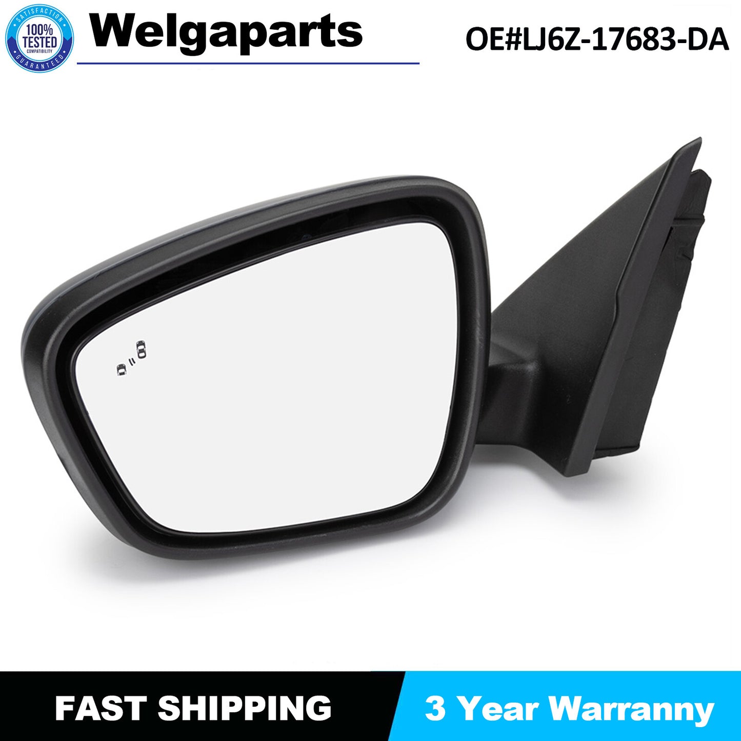 Left Driver Side Mirror LJ6Z-17683-DA for Ford Escape 2020 2021 2022 2023 New