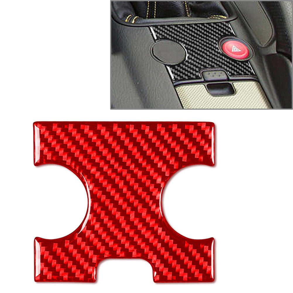 Hazard Light Button Cover Trim for Honda S2000 2004-2009 Carbon Fiber Red Auto