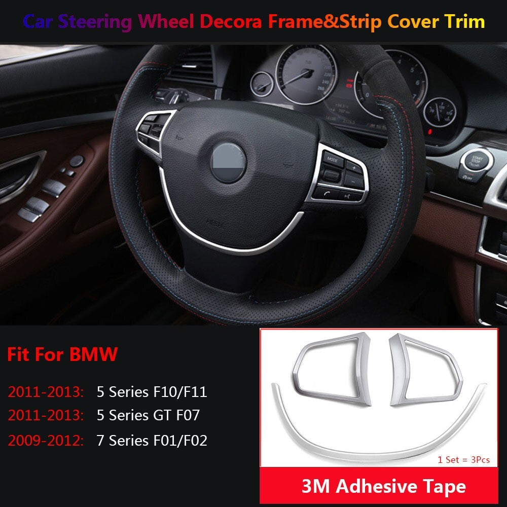 for BMW 5 7 F10 F07 F01 F02 Car Interior Steering Wheel Switch Panel Cover Trims