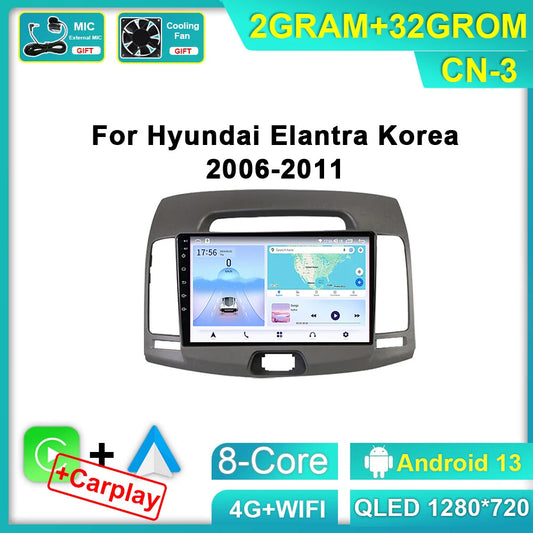 for Hyundai for Elantra 4 HD 2006-2011 Car Radio Android Carplay Video Player Screen