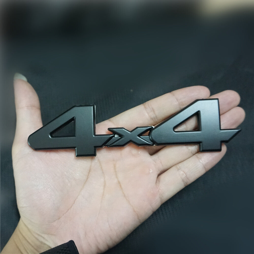 1x Matte Black Big 4x4 Metal Badge Emblem Decal Sticker 3D Door Fender Racing V6