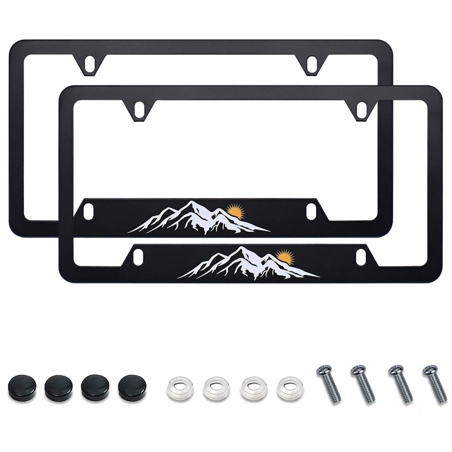 2 Accessories Mountain & Sunrise Car License Plate Bracket Cover - n