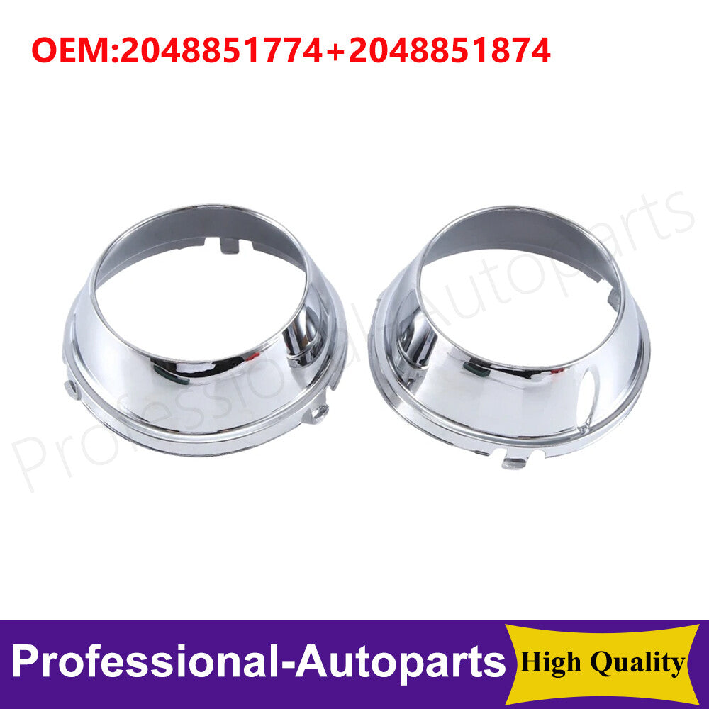 1Pair Fog Light Lamp Ring Trim Set Silver for MERCEDES BENZ C CLASS W204 C63 AMG Q